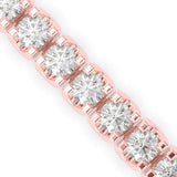 Round Brilliant Cut Lab-Grown Diamond Classic Tennis Bracelet in Rose Gold