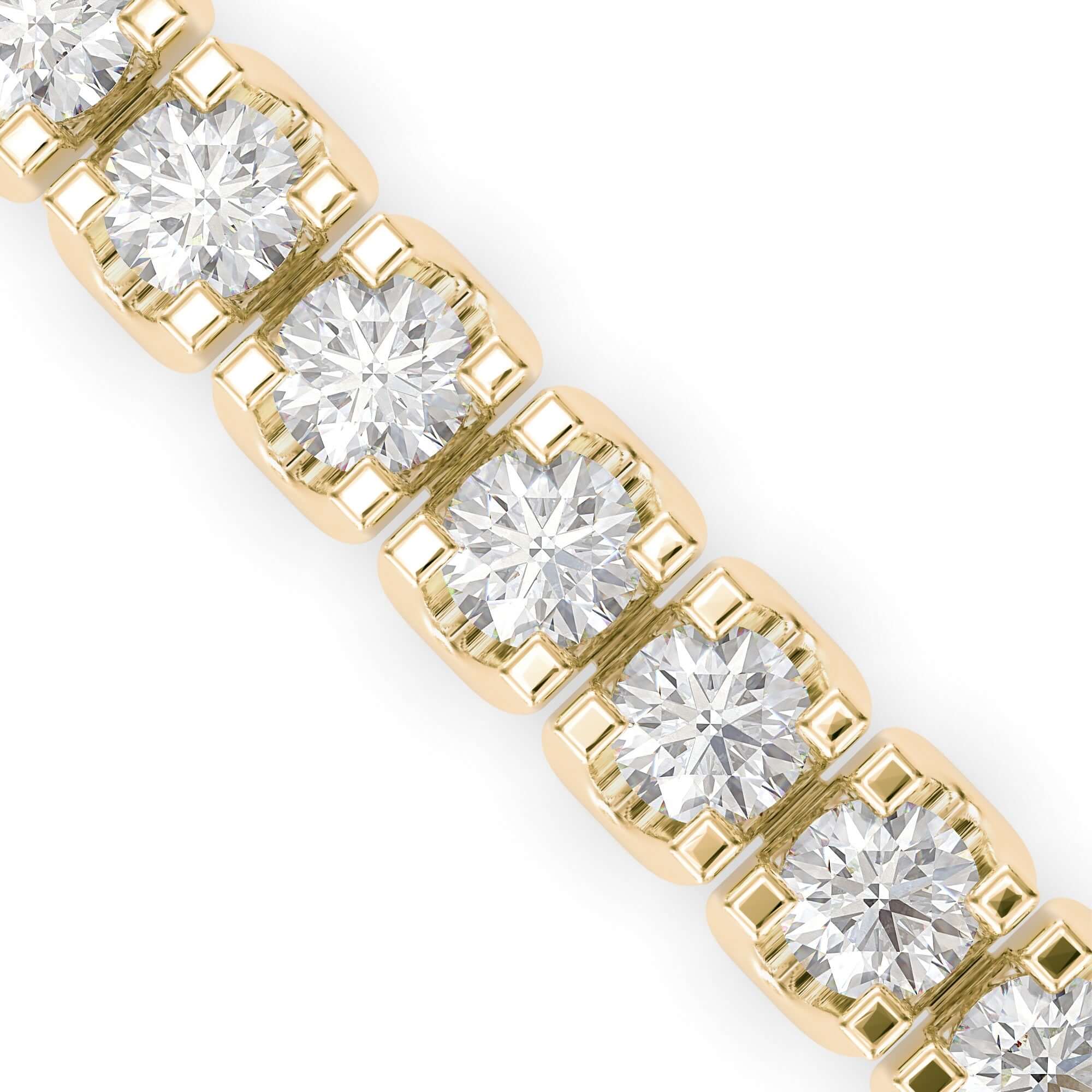 Round Brilliant Cut Lab-Grown Diamond Classic Tennis Bracelet in Yellow Gold