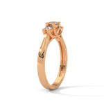 Round Brilliant Cut Lab-Grown Diamond Classic Three-Stone Engagement Ring in Rose Gold