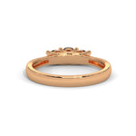 Round Brilliant Cut Lab-Grown Diamond Classic Three-Stone Engagement Ring in Rose Gold