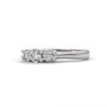 Round Brilliant Cut Lab-Grown Diamond Classic Three-Stone Engagement Ring in White Gold