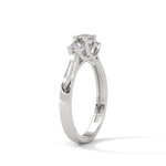 Round Brilliant Cut Lab-Grown Diamond Classic Three-Stone Engagement Ring in White Gold