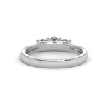 Round Brilliant Cut Lab-Grown Diamond Classic Three-Stone Engagement Ring in White Gold