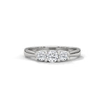 Round Brilliant Cut Lab-Grown Diamond Classic Three-Stone Engagement Ring in White Gold