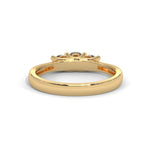 Round Brilliant Cut Lab-Grown Diamond Classic Three-Stone Engagement Ring in Yellow Gold