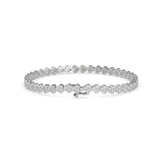 Round Brilliant Cut Lab-Grown Diamond Clover Cluster Tennis Bracelet in White Gold
