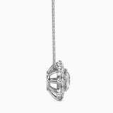 Round Brilliant Cut Lab-Grown Diamond Cluster Floral Pendant in White Gold