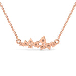 Round Brilliant Cut Lab-Grown Diamond Cluster Pendant in Rose Gold