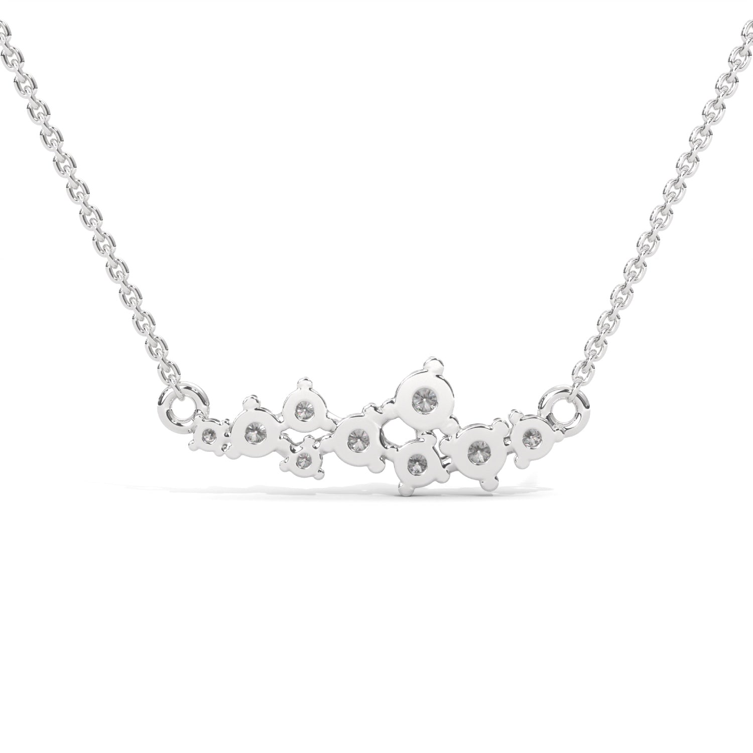 Round Brilliant Cut Lab-Grown Diamond Cluster Pendant in White Gold