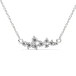Round Brilliant Cut Lab-Grown Diamond Cluster Pendant in White Gold