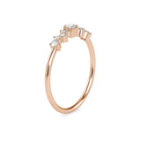 Round Brilliant Cut Lab-Grown Diamond Cluster Stackable Ring in Rose Gold