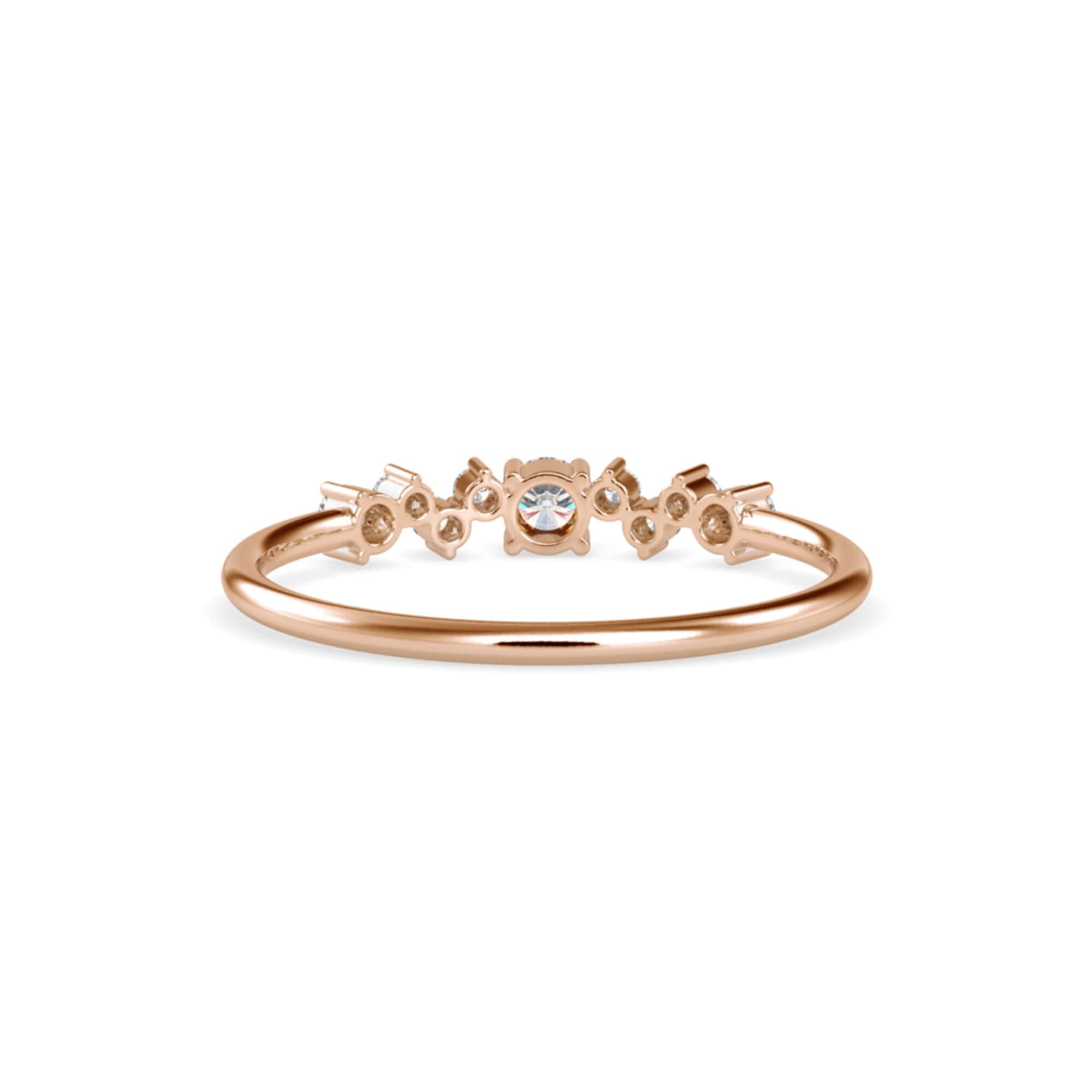 Round Brilliant Cut Lab-Grown Diamond Cluster Stackable Ring in Rose Gold