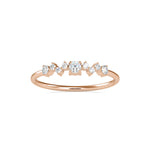 Round Brilliant Cut Lab-Grown Diamond Cluster Stackable Ring in Rose Gold