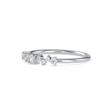 Round Brilliant Cut Lab-Grown Diamond Cluster Stackable Ring in White Gold