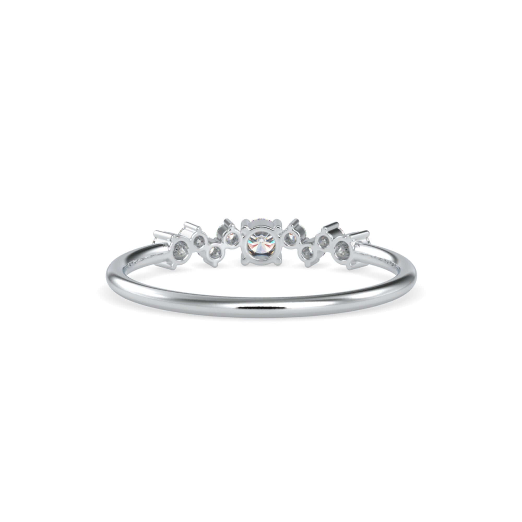 Round Brilliant Cut Lab-Grown Diamond Cluster Stackable Ring in White Gold