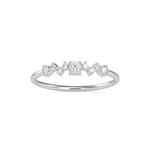 Round Brilliant Cut Lab-Grown Diamond Cluster Stackable Ring in White Gold
