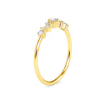 Round Brilliant Cut Lab-Grown Diamond Cluster Stackable Ring in Yellow Gold