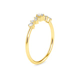 Round Brilliant Cut Lab-Grown Diamond Cluster Stackable Ring in Yellow Gold