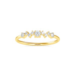Round Brilliant Cut Lab-Grown Diamond Cluster Stackable Ring in Yellow Gold