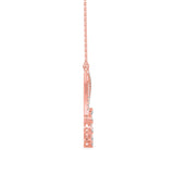 Round Brilliant Cut Lab-Grown Diamond Crossover Open Drop Pendant in Rose Gold