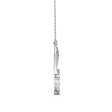 Round Brilliant Cut Lab-Grown Diamond Crossover Open Drop Pendant in White Gold