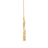 Round Brilliant Cut Lab-Grown Diamond Crossover Open Drop Pendant in Yellow Gold