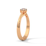 Round Brilliant Cut Lab-Grown Diamond Crossover Solitaire Engagement Ring in Rose Gold