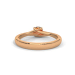 Round Brilliant Cut Lab-Grown Diamond Crossover Solitaire Engagement Ring in Rose Gold