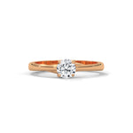 Round Brilliant Cut Lab-Grown Diamond Crossover Solitaire Engagement Ring in Rose Gold