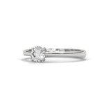Round Brilliant Cut Lab-Grown Diamond Crossover Solitaire Engagement Ring in White Gold