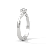 Round Brilliant Cut Lab-Grown Diamond Crossover Solitaire Engagement Ring in White Gold