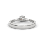 Round Brilliant Cut Lab-Grown Diamond Crossover Solitaire Engagement Ring in White Gold