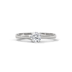 Round Brilliant Cut Lab-Grown Diamond Crossover Solitaire Engagement Ring in White Gold