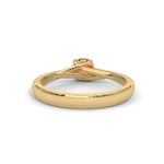 Round Brilliant Cut Lab-Grown Diamond Crossover Solitaire Engagement Ring in Yellow Gold