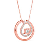 Round Brilliant Cut Lab-Grown Diamond Dancing Pendant in Rose Gold