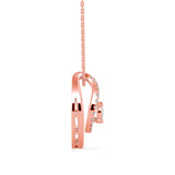 Round Brilliant Cut Lab-Grown Diamond Dancing Pendant in Rose Gold