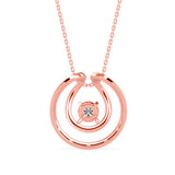 Round Brilliant Cut Lab-Grown Diamond Dancing Pendant in Rose Gold