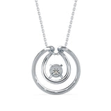 Round Brilliant Cut Lab-Grown Diamond Dancing Pendant in White Gold