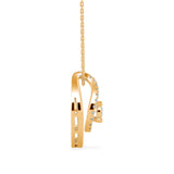 Round Brilliant Cut Lab-Grown Diamond Dancing Pendant in Yellow Gold