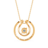 Round Brilliant Cut Lab-Grown Diamond Dancing Pendant in Yellow Gold