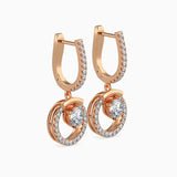 Round Brilliant Cut Lab-Grown Diamond Dangle Drop Earrings in Rose Gold