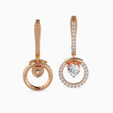 Round Brilliant Cut Lab-Grown Diamond Dangle Drop Earrings in Rose Gold