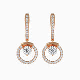 Round Brilliant Cut Lab-Grown Diamond Dangle Drop Earrings in Rose Gold