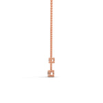 Round Brilliant Cut Lab-Grown Diamond Double Layer Necklace in Rose Gold
