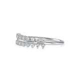 Round Brilliant Cut Lab-Grown Diamond Double Row Stackable Ring in White Gold