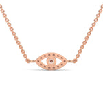 Round Brilliant Cut Lab-Grown Diamond Evil Eye Pendant in Rose Gold