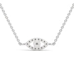 Round Brilliant Cut Lab-Grown Diamond Evil Eye Pendant in White Gold
