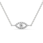 Round Brilliant Cut Lab-Grown Diamond Evil Eye Pendant in White Gold