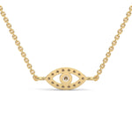 Round Brilliant Cut Lab-Grown Diamond Evil Eye Pendant in Yellow Gold