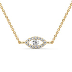 Round Brilliant Cut Lab-Grown Diamond Evil Eye Pendant in Yellow Gold